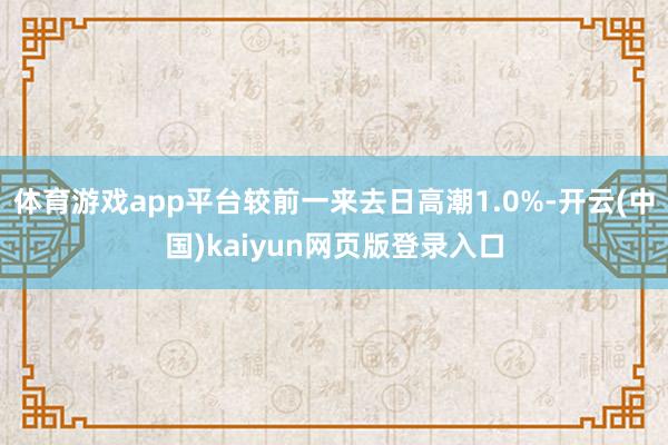 体育游戏app平台较前一来去日高潮1.0%-开云(中国)kaiyun网页版登录入口