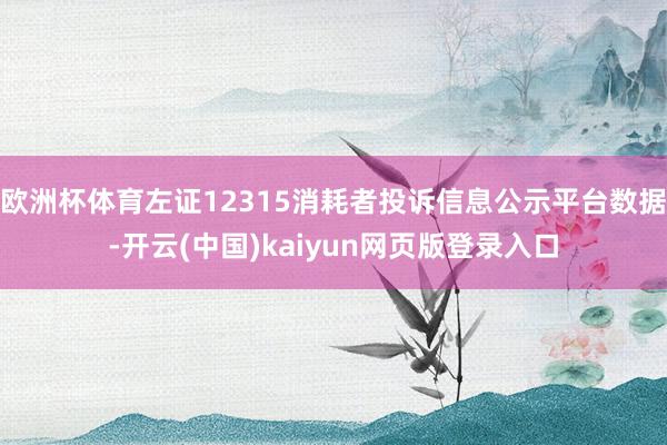 欧洲杯体育左证12315消耗者投诉信息公示平台数据-开云(中国)kaiyun网页版登录入口