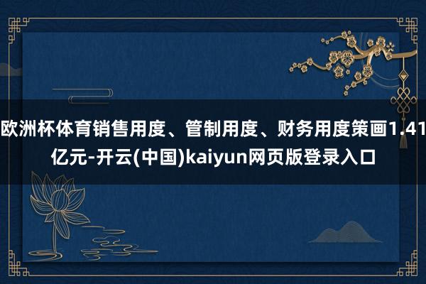 欧洲杯体育销售用度、管制用度、财务用度策画1.41亿元-开云(中国)kaiyun网页版登录入口
