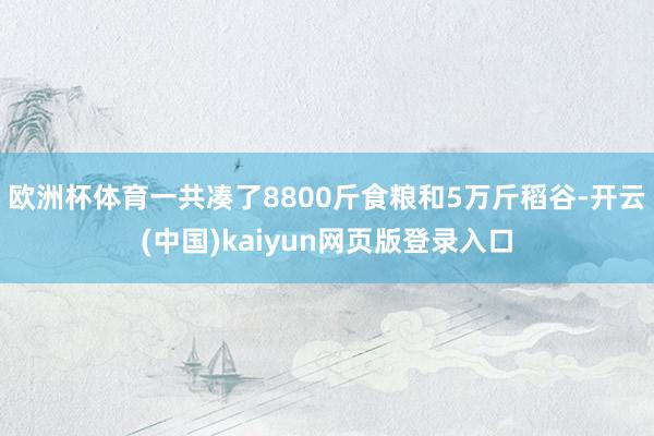 欧洲杯体育一共凑了8800斤食粮和5万斤稻谷-开云(中国)kaiyun网页版登录入口