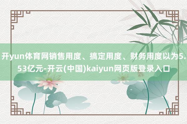 开yun体育网销售用度、搞定用度、财务用度以为5.53亿元-开云(中国)kaiyun网页版登录入口