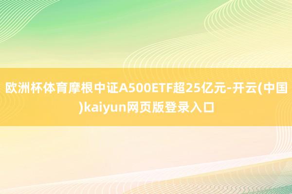 欧洲杯体育摩根中证A500ETF超25亿元-开云(中国)kaiyun网页版登录入口