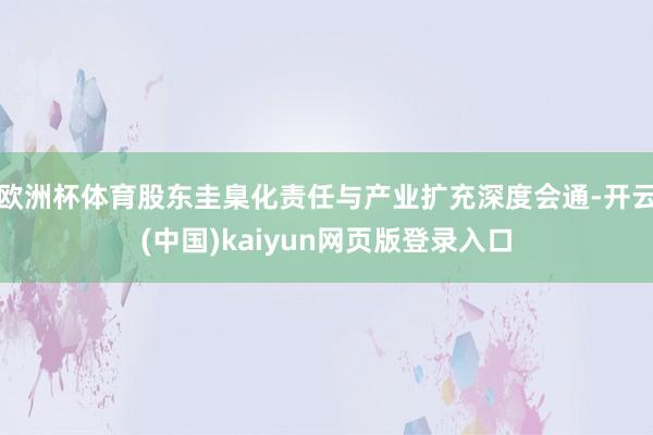 欧洲杯体育股东圭臬化责任与产业扩充深度会通-开云(中国)kaiyun网页版登录入口