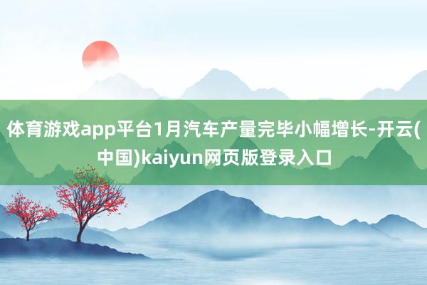 体育游戏app平台1月汽车产量完毕小幅增长-开云(中国)kaiyun网页版登录入口